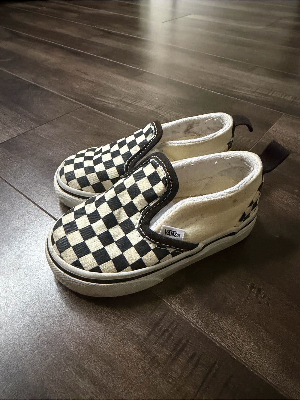 Vans Kids Checkerboard Slip-On in Black and White